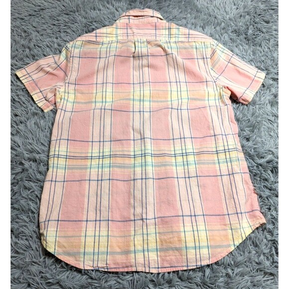 Indian Madras Woven For J‎ Crew Womens Shirt Small Pink Classic Fit Short Sleeve - Picture 2 of 11
